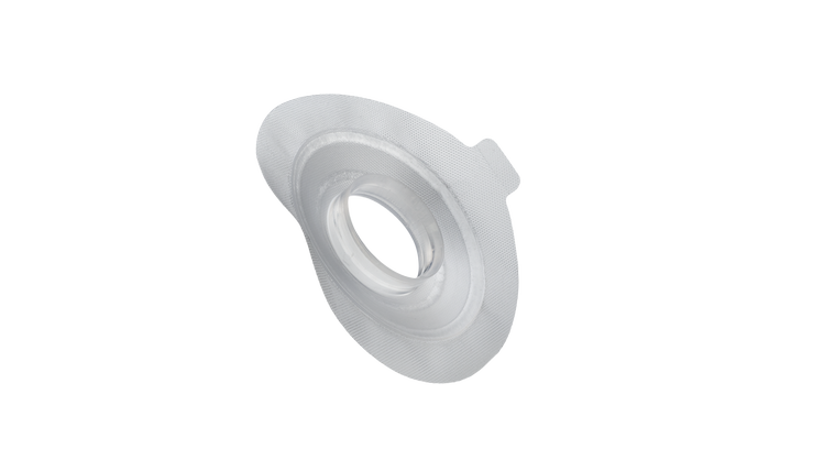 atos-medical-provox-xtrabase-adhesive-side-transparen Provox XtraBase Basisplatte Seitenansicht