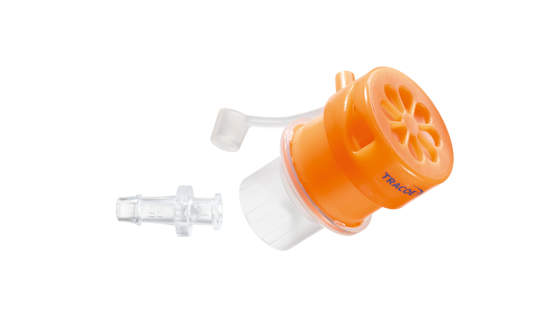 Tracoe Phon Assist I orange Sprechventil mit integriertem Sauerstoffanschluss